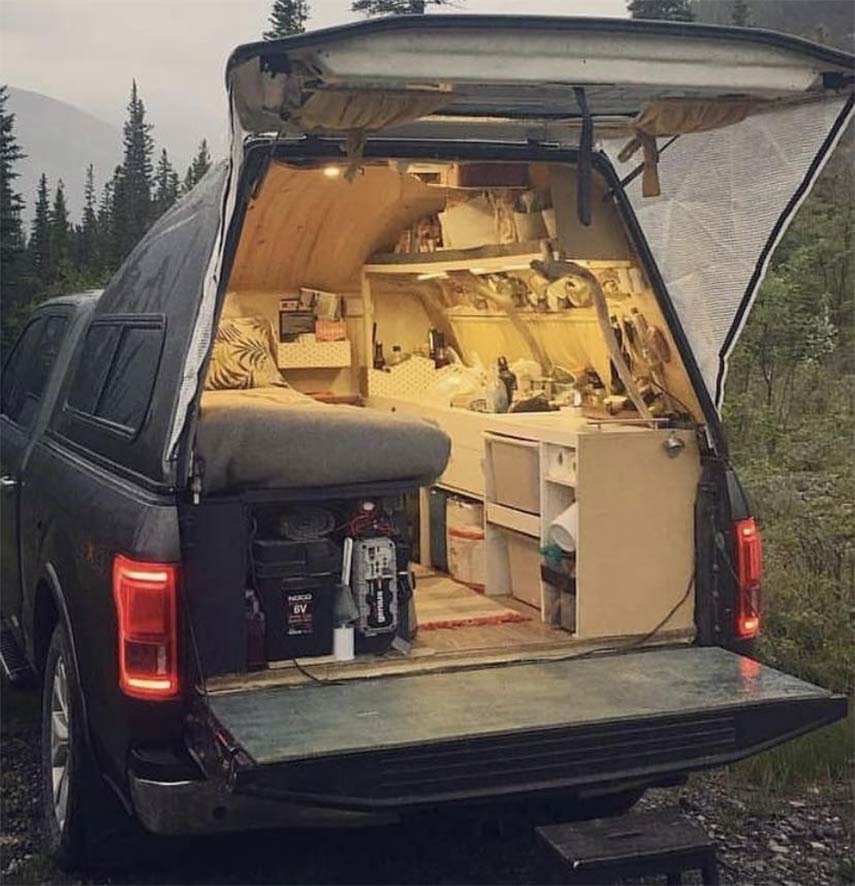 Truck Bed Camping Set Up