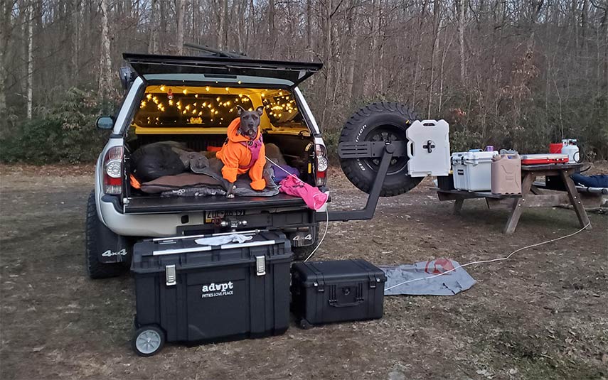 Truck Bed Camping Set Up